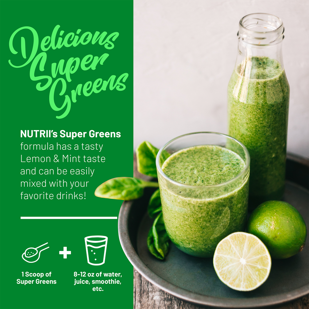 ORGANIC Super Greens + Digestion  (Lemon/Mint - Vegan)  20 Serving