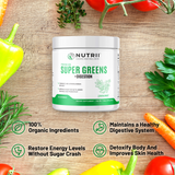 ORGANIC Super Greens + Digestion  (Lemon/Mint - Vegan) 30 Serving