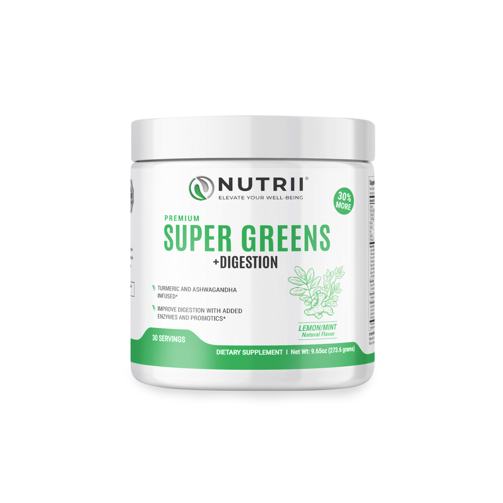 ORGANIC Super Greens + Digestion  (Lemon/Mint - Vegan)  30 Serving